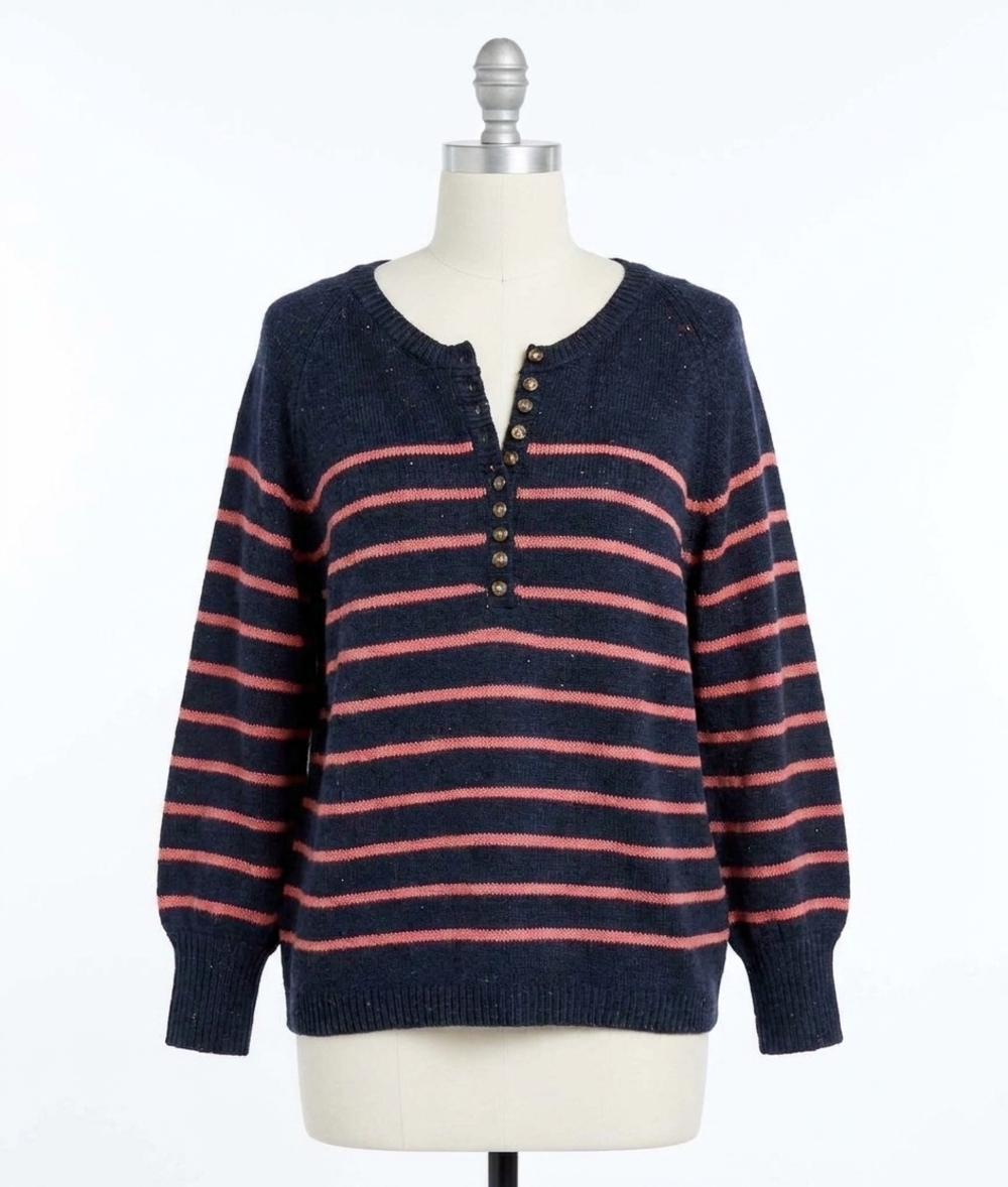 NEW DAVI & DANI stripe plus sweater in navy